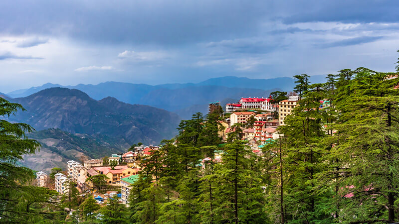 this picture is showing a beautiful view of Shimla Hills